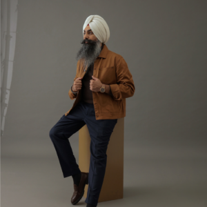 Crop Denim Shacket Mustard