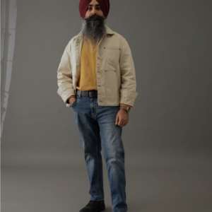 Crop Denim Shacket Cream